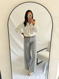 Blouse col rond - Brown