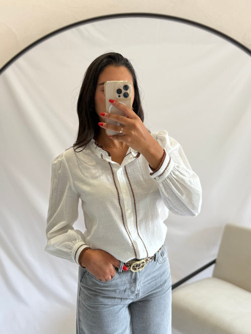 Blouse col rond - Brown