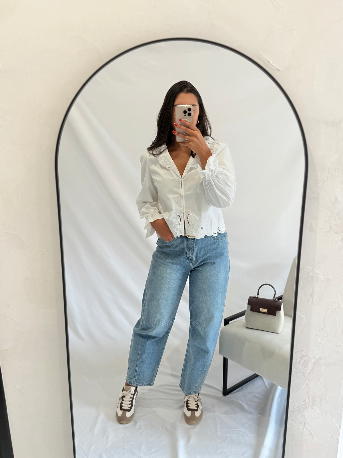 Blouse broderie blanc - Oscar
