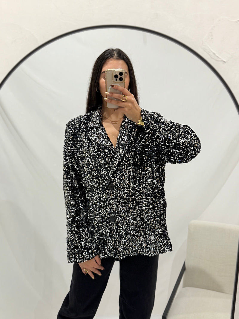 Blazer velours argenté - Paillettes