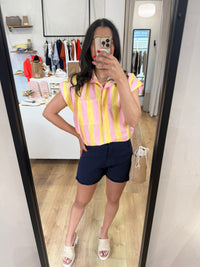 Blouse jaune rose - rayure