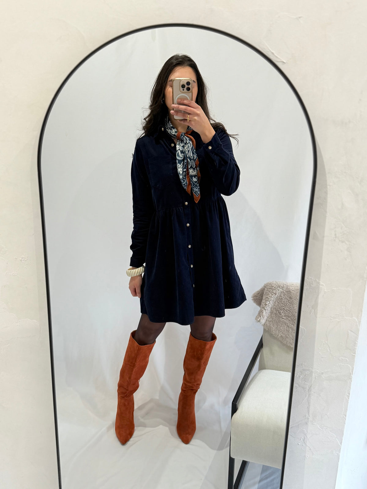 Robe velour marine - Alio