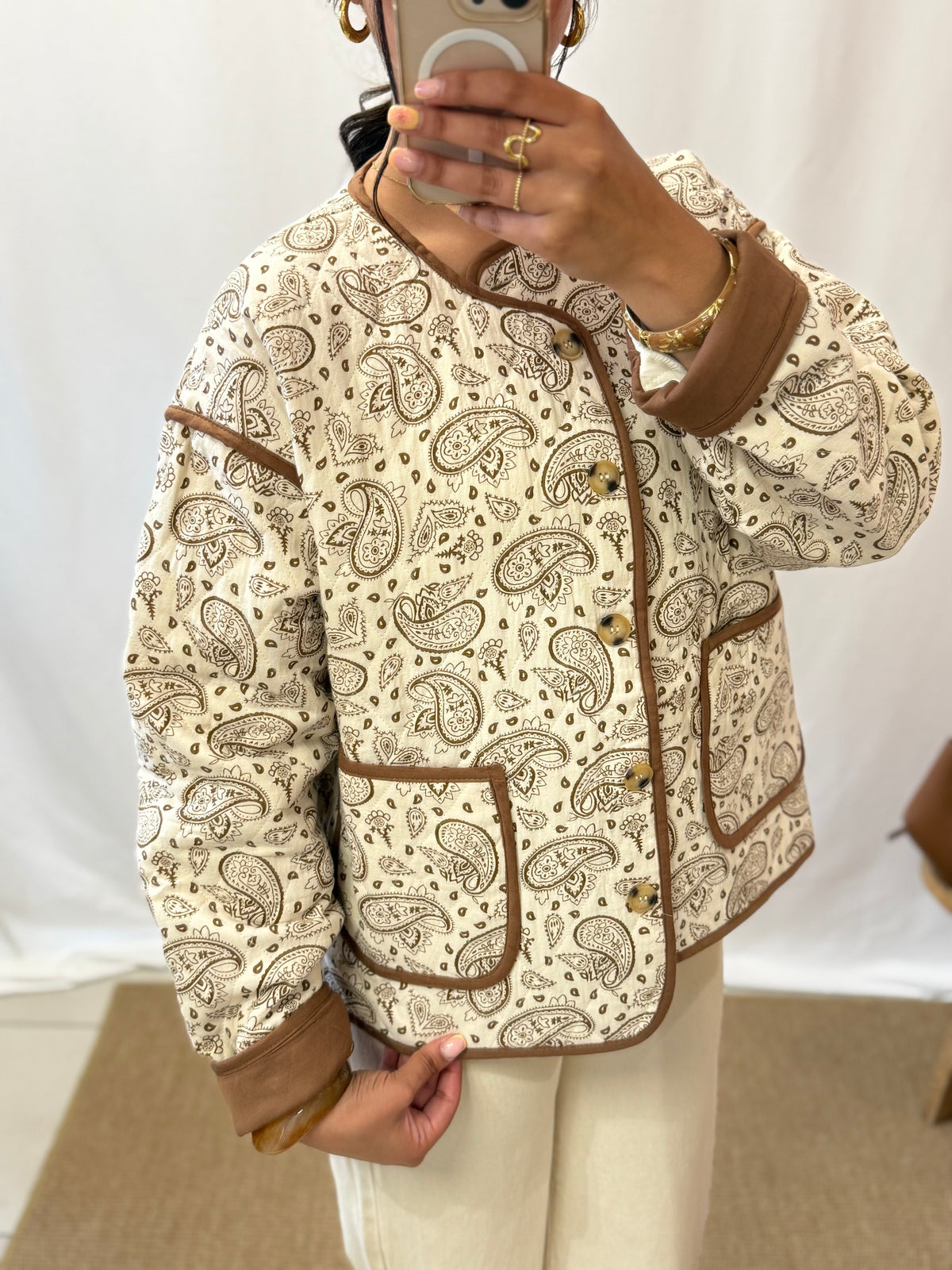 Veste motifs beige - Poris
