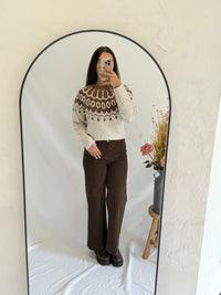 Pull beige motifs  - Jade