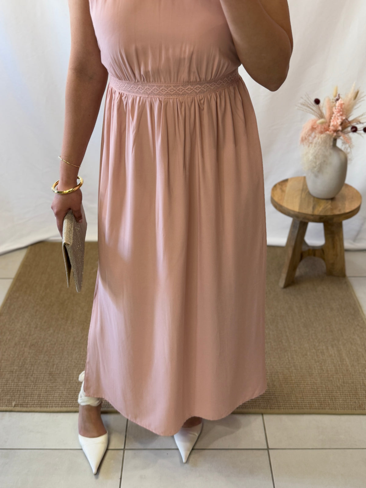Robe longue rose - Inès