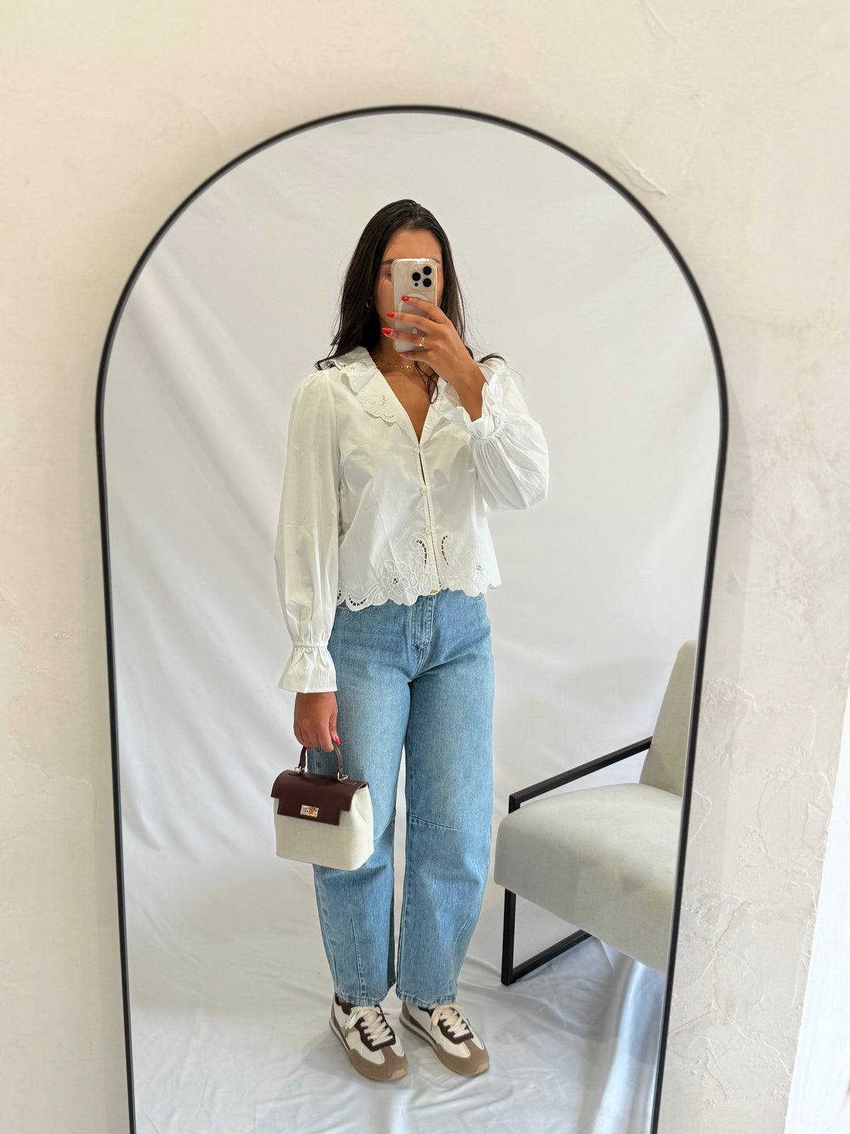 Blouse broderie blanc - Oscar