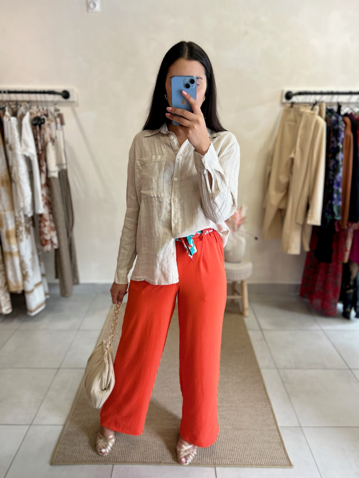 Pantalon fluide Orange - Paula