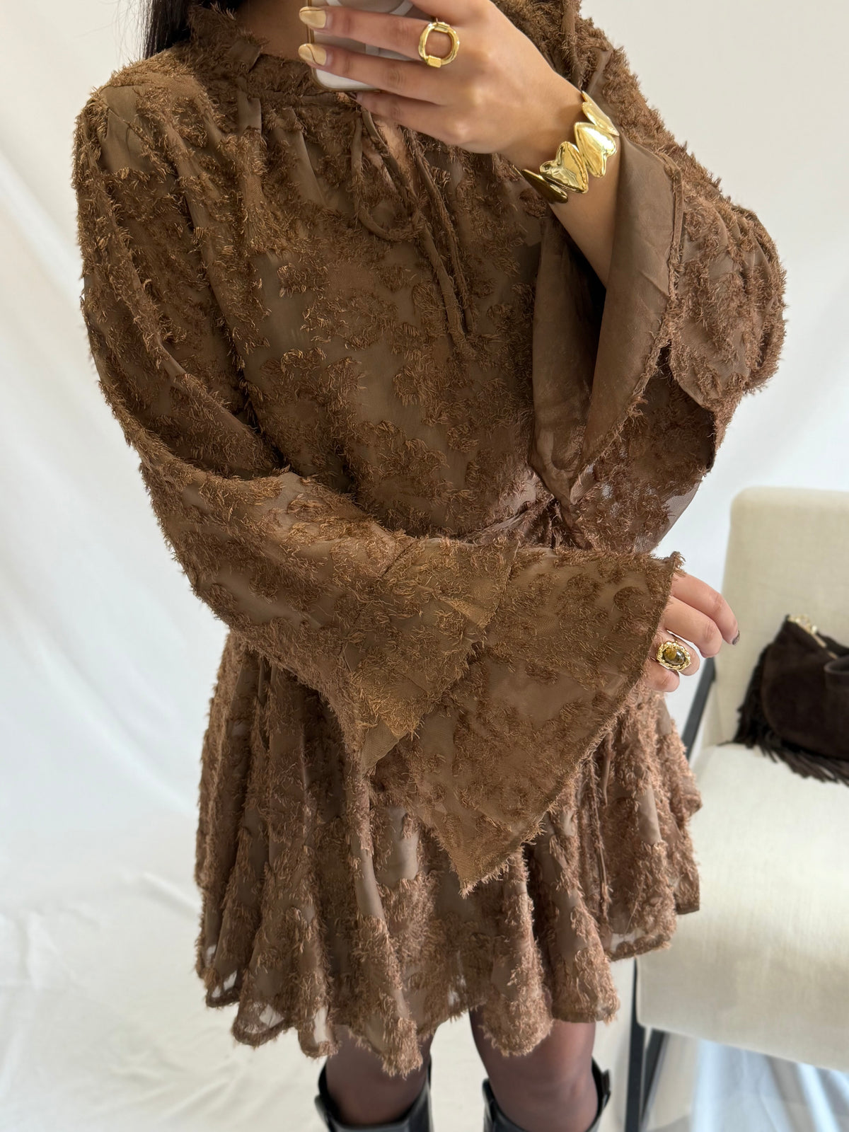 Robe plumetis choco - Camilia