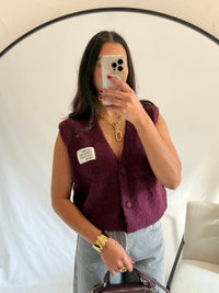 Gilet sans manches prune - Océane