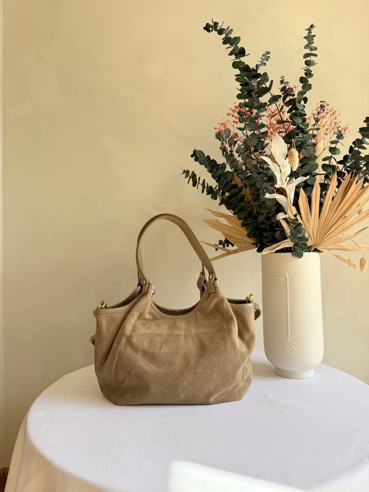Sac cuir daim beige - Jade