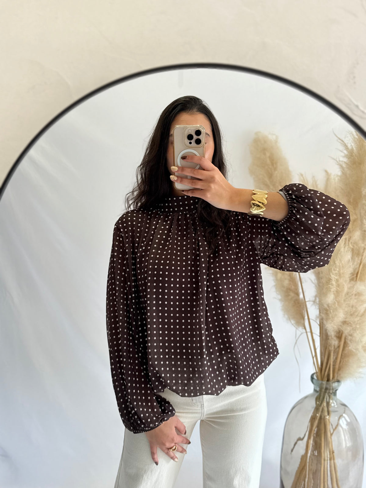 Blouse à pois choco - Opia