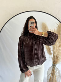 Blouse à pois choco - Opia