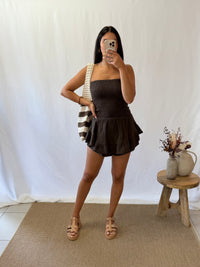 Combi bustier gaze marron - Adele