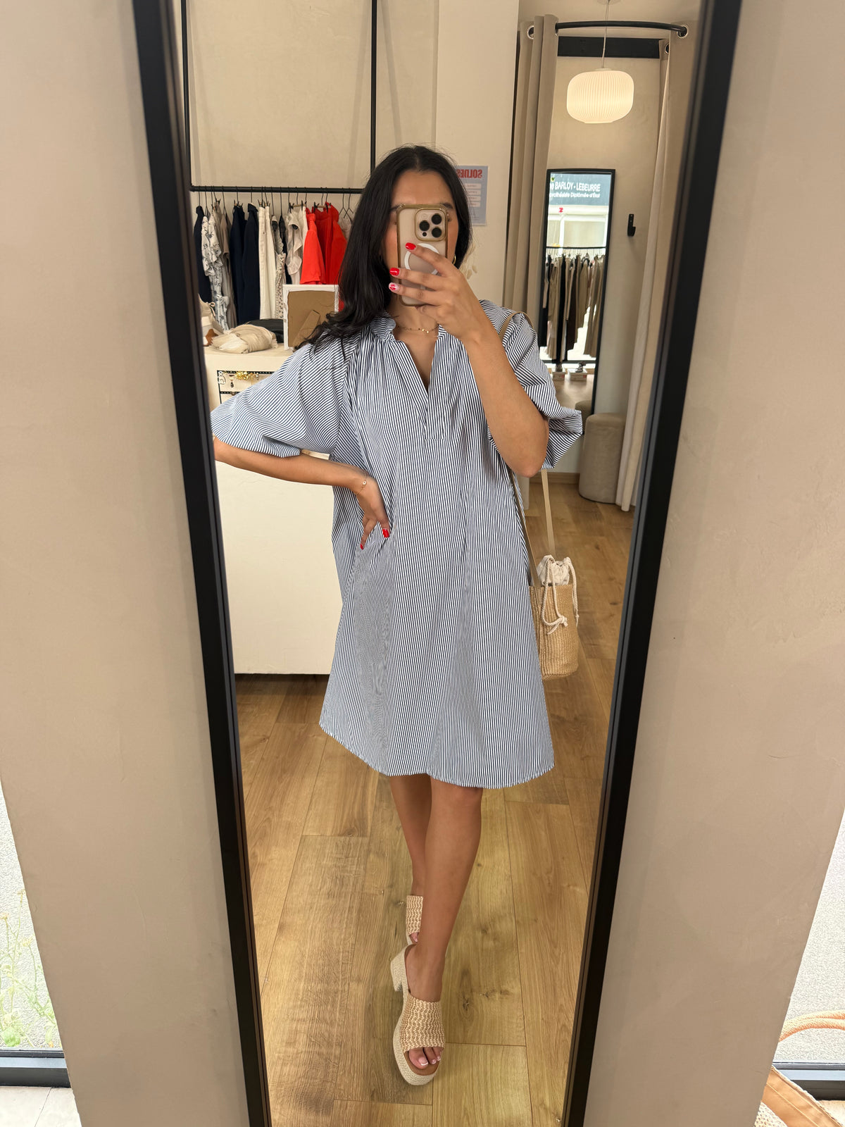 Robe marine - rayure