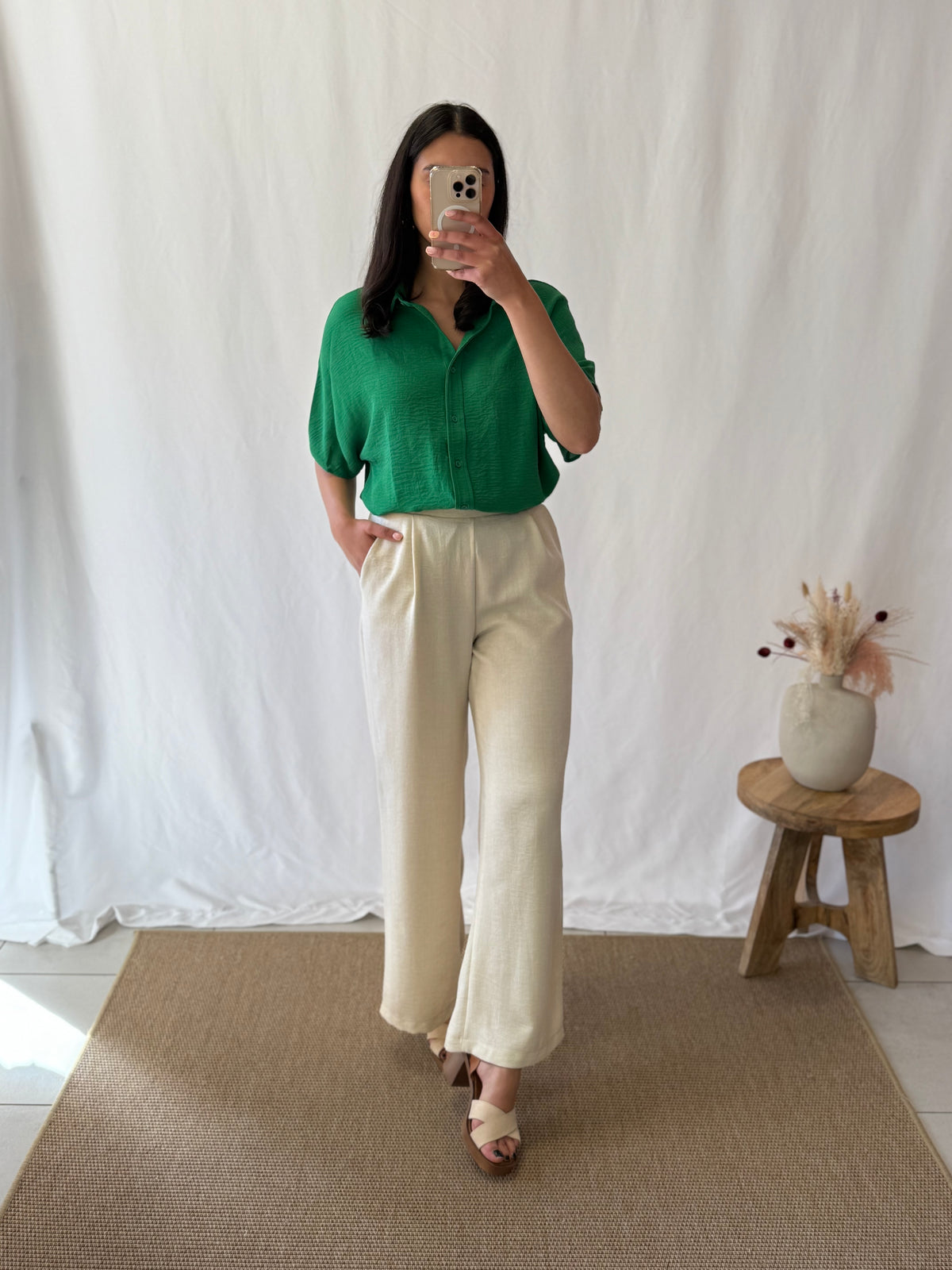 Pantalon fluide beige - Melina