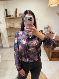 Blouse Motifs Noir - Elora