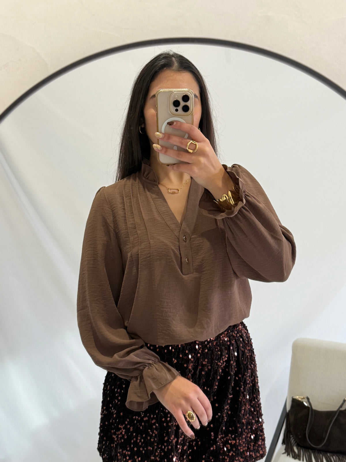 Blouse café- Astrid