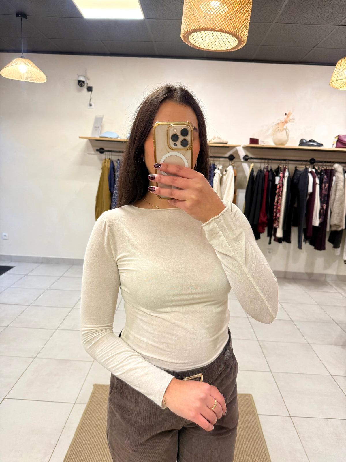 Sous pull beige- cachemire