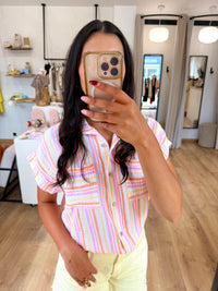 Blouse gaze de coton orange - Enzo