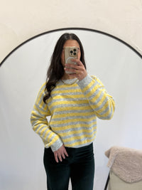 Pull rayure jaune - Claude