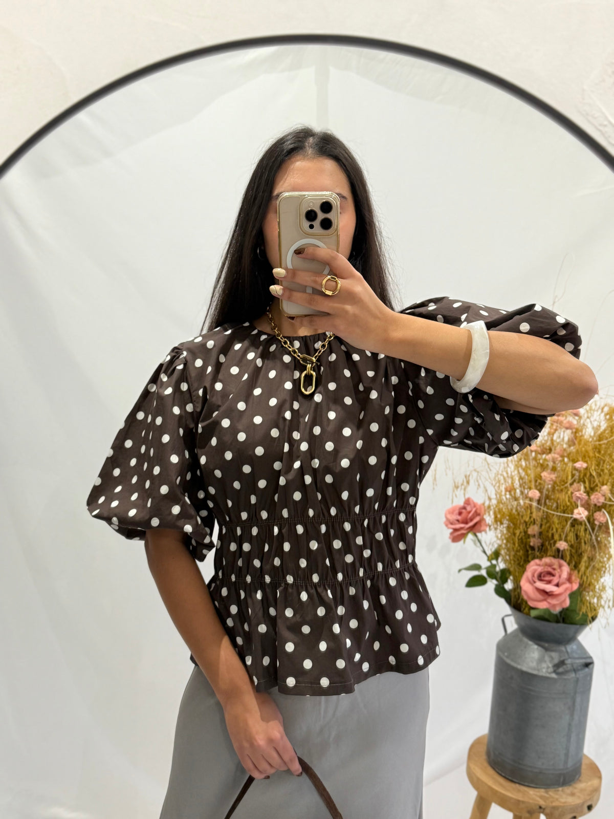 Blouse à pois choco - Manon