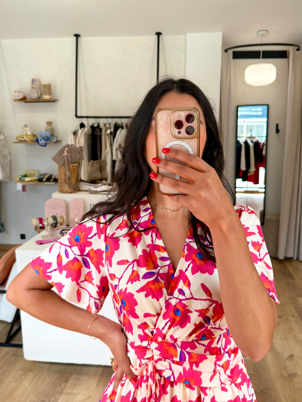 Robe fushia motifs - Olis