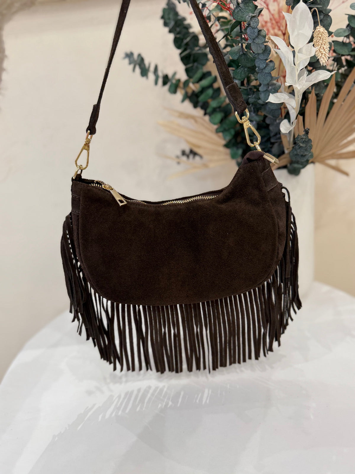 Sac en cuir chocolat - Lou