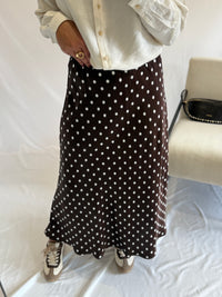 Jupe marron - Pois