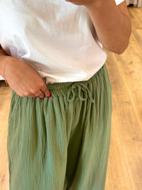 Pantalon gaze de coton - kaki