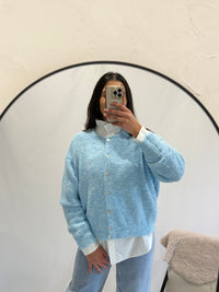 Gilet bleu ciel  - Aude