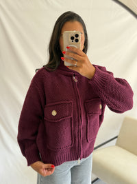 Veste maille - Prune