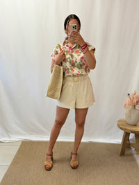Blouse motifs vert - Elisa