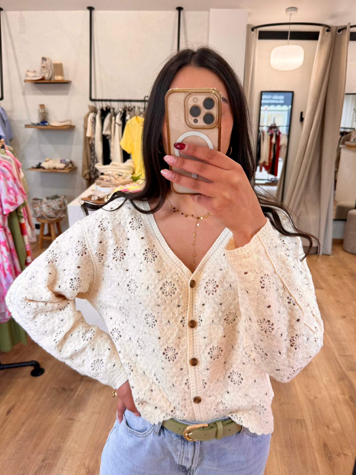 Haut crochet beige - Victor