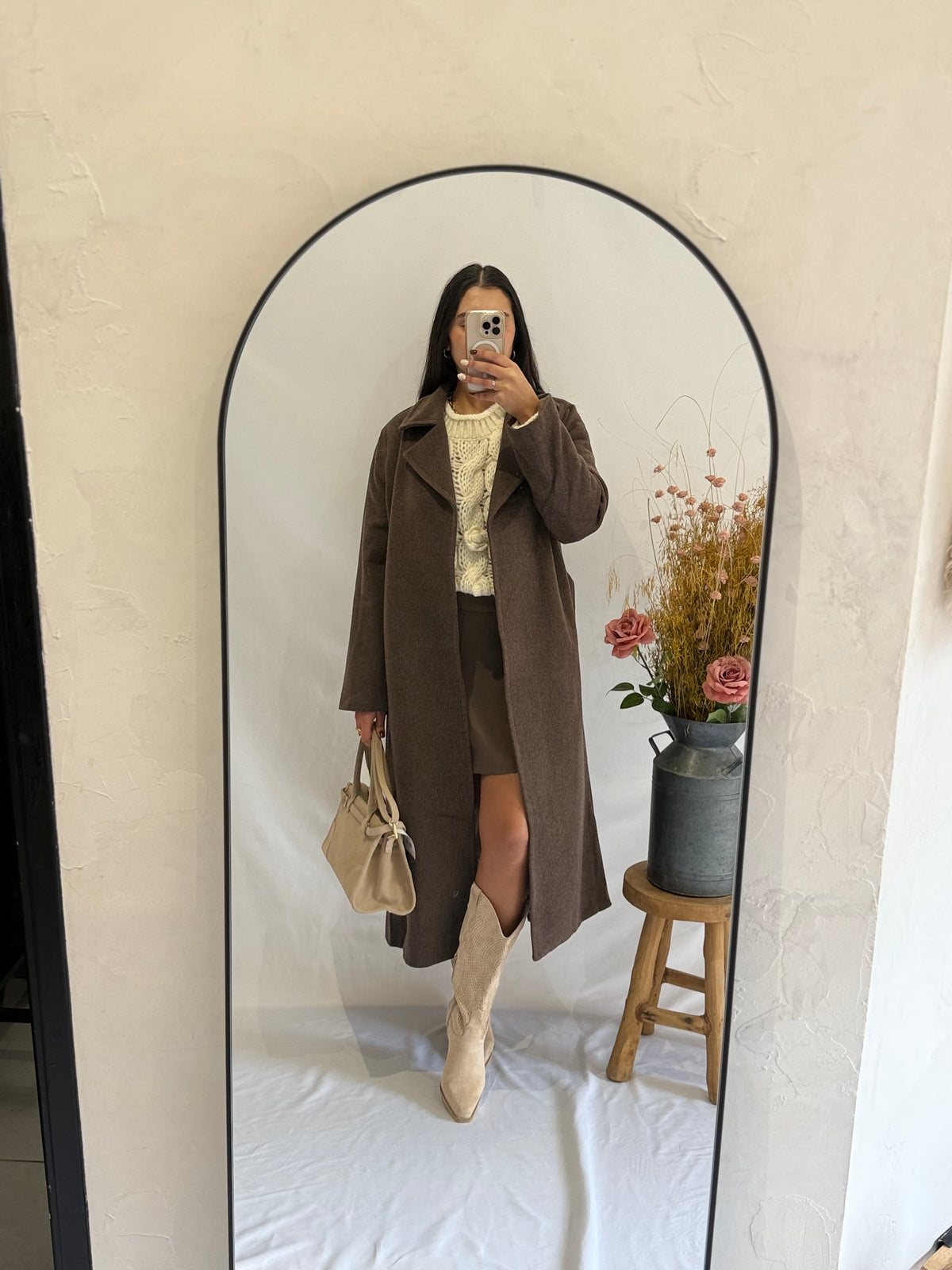 Manteau long coffee - Lio