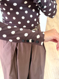 Haut marron - pois