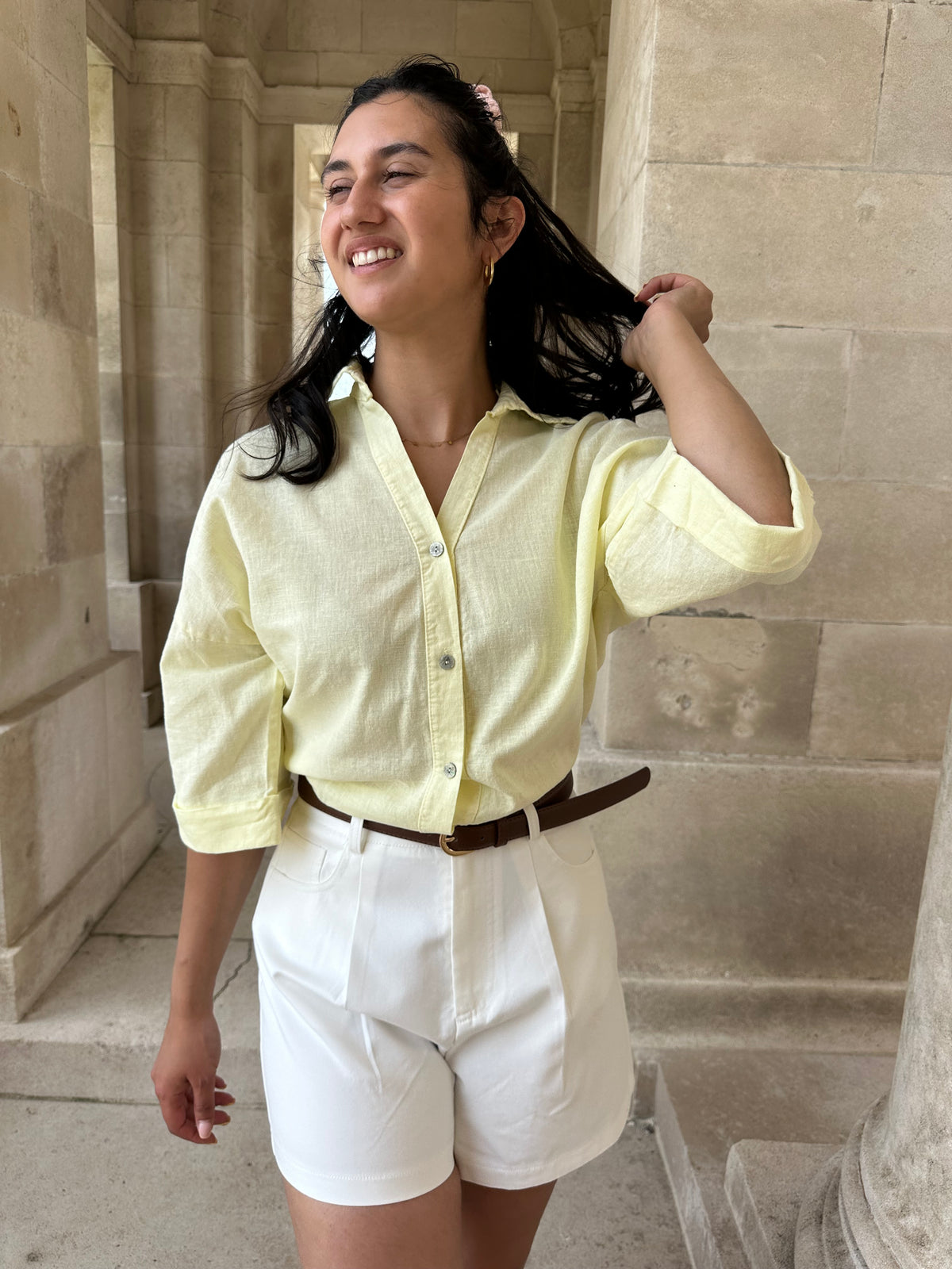 Chemise lin jaune - Tom