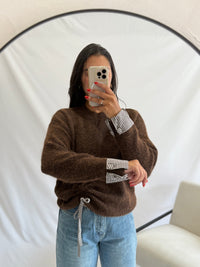 Pull vichy marron - Adam