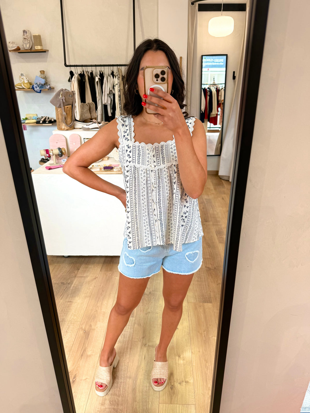 Haut motifs bleu - Maria