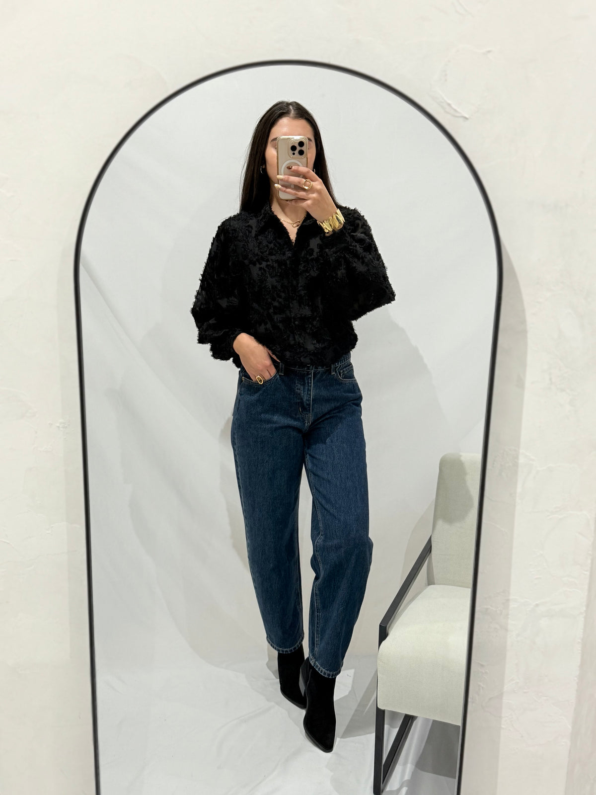 Blouse plumetis noir - Lily