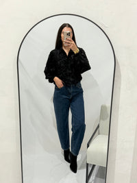 Blouse plumetis noir - Lily