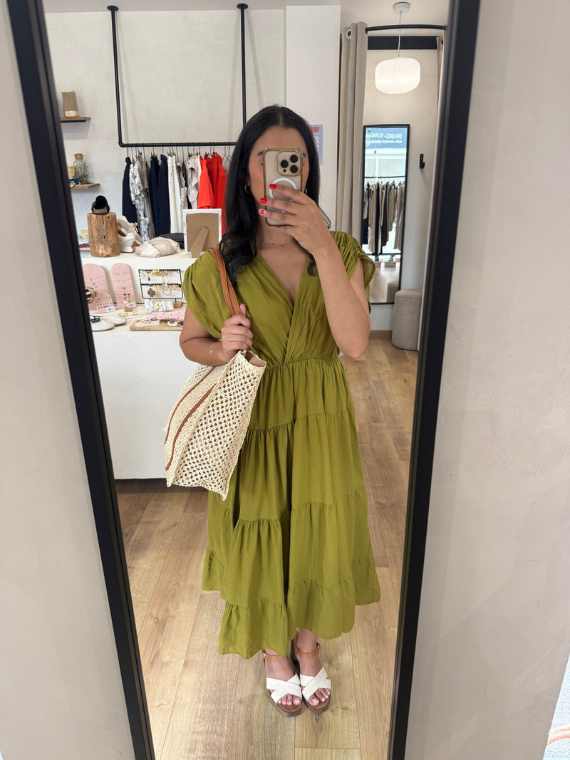 Robe longue olive - monia