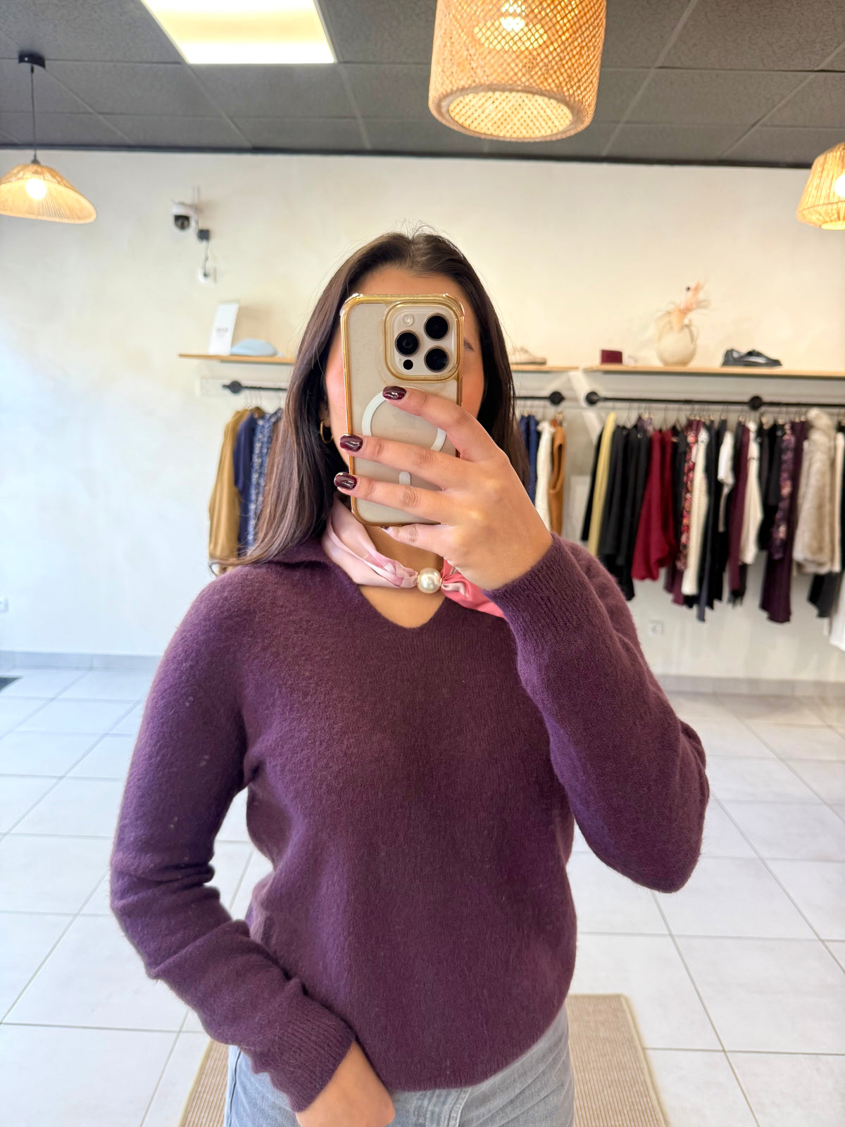 Pull violet alpaga - Leon