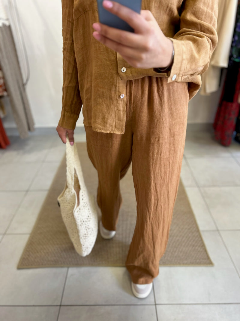 Pantalon lin Camel - Lena