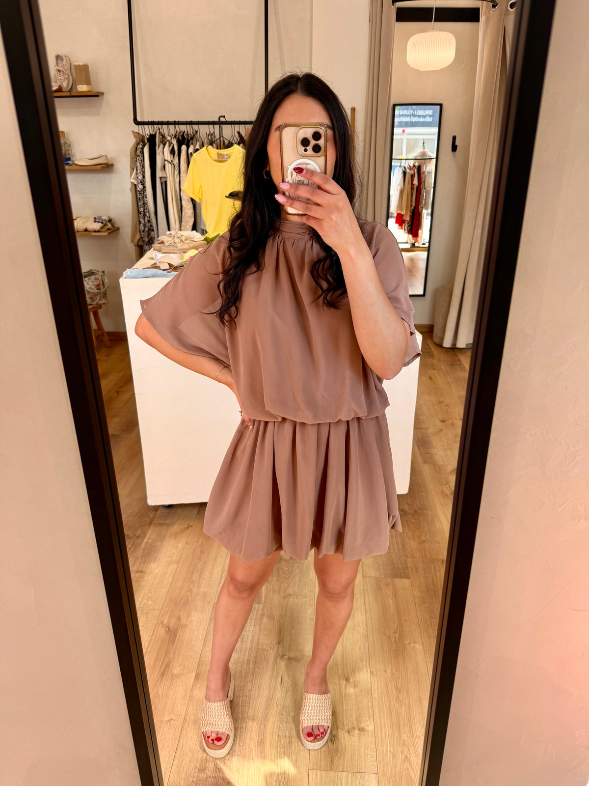 Robe courte marron - Alba