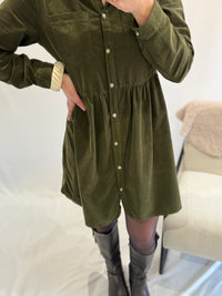 Robe velour kaki - Alio