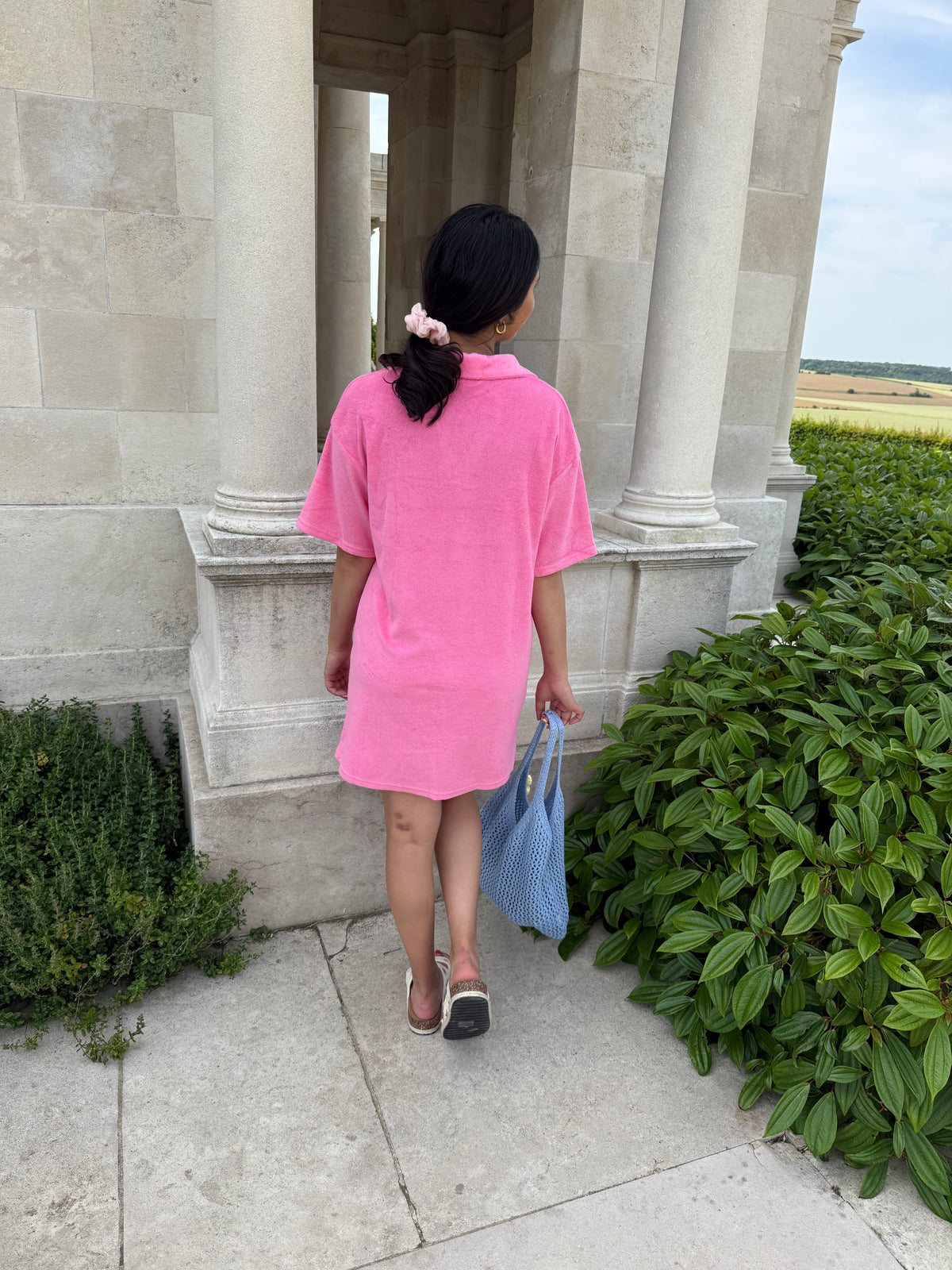 Robe éponge rose - Astrid