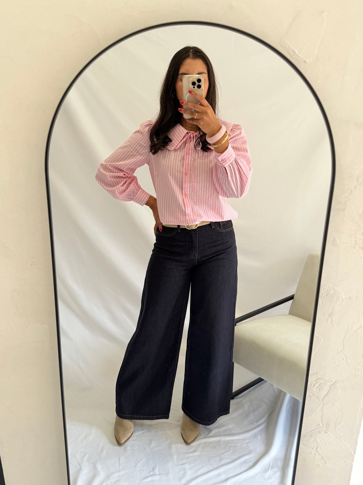 Blouse rayure rose - Rosie