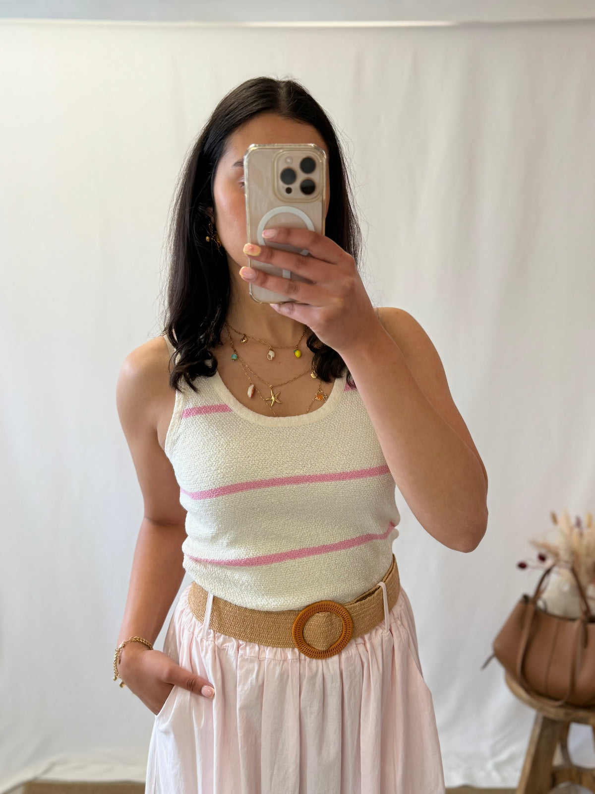 Top rayure rose - Alex