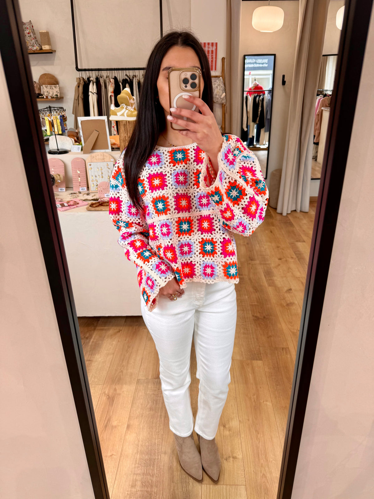 Haut crochet orange - Auguste