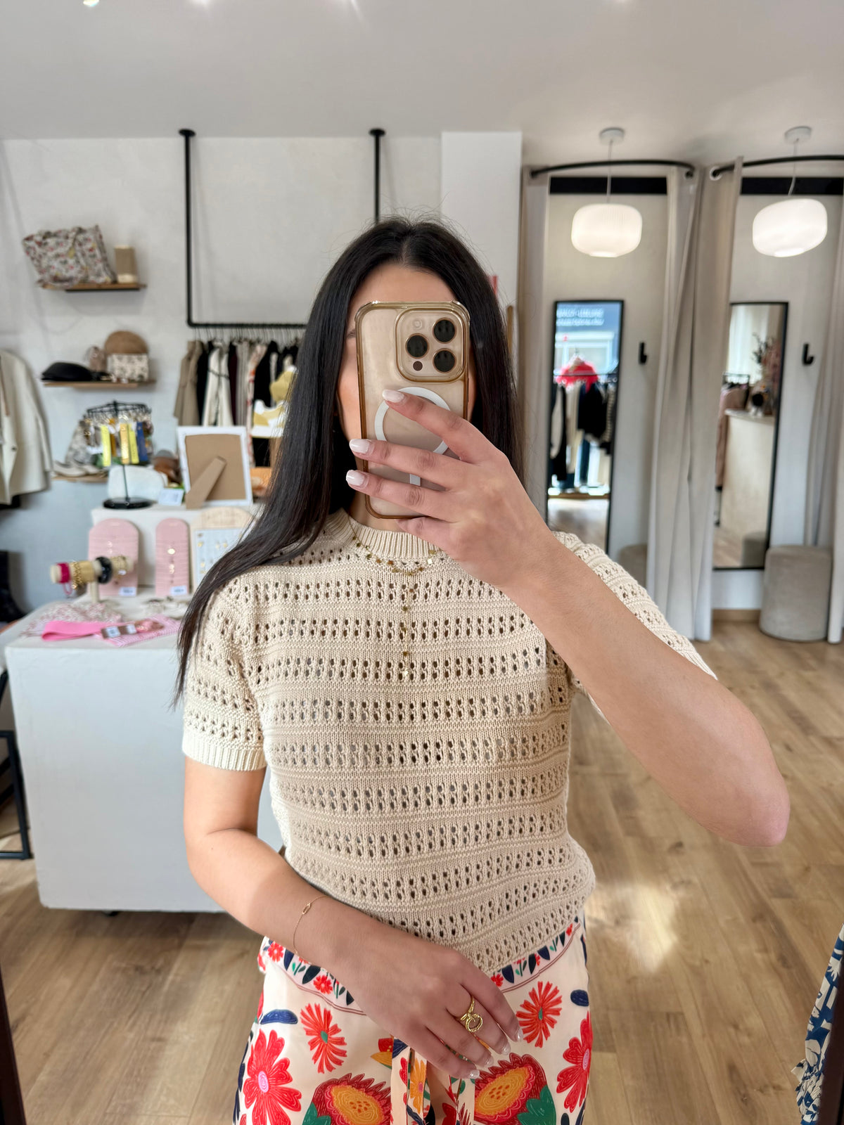 Haut crochet beige - Mya